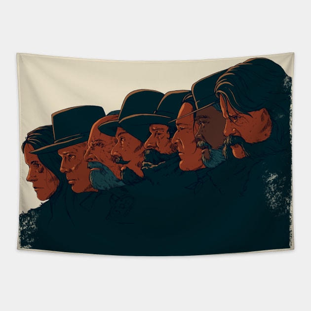 The Hateful Eight Art Print Tapestry by Kotolevskiy