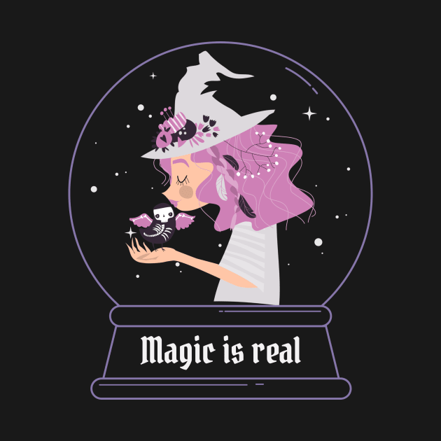 Cute Halloween Witch, Magic is Real, by Am I Dreaming : Design by Marlene Lopez