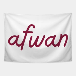 afwan - maroon red Tapestry