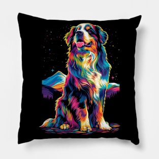 Bernese Mountain Dog Forest Pop Art Pillow