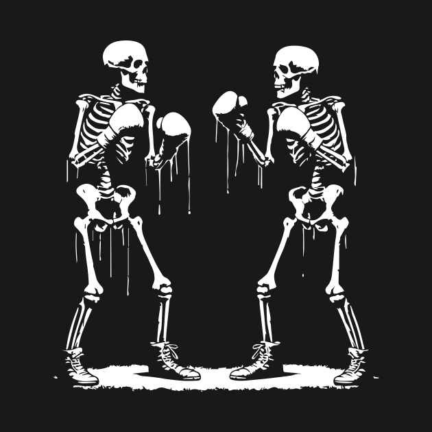 funny skeletons boxing by lkn