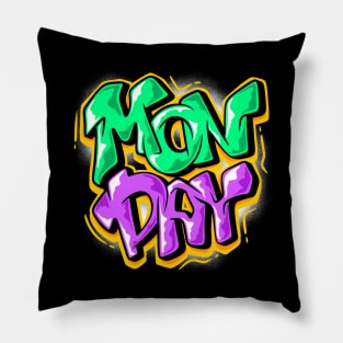 Monday Typography Lettering Pillow