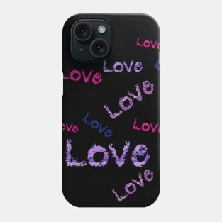 Lettering love Multicolored Seamless pattern Phone Case