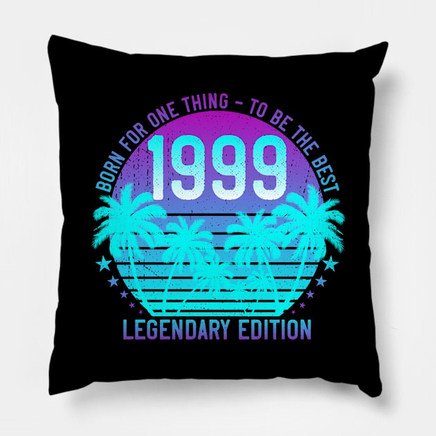 Vintage 1999 22nd Birthday Aesthetic Sunset Palm 22 Year Old Pillow by ZNOVANNA