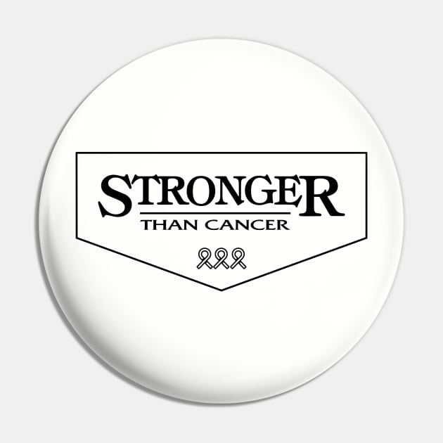 brain cancer Awareness gray ribbon  Stronger Than Cancer Pin by Shaderepublic