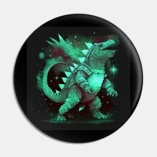 the dino dragon in metallic jade armor ecopop Pin