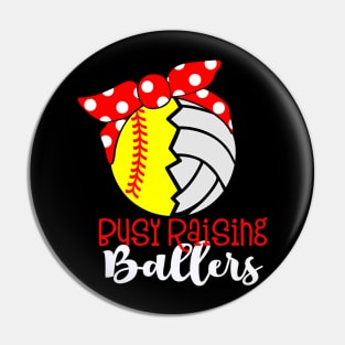 Busy Raising Ballers Softball Player Pin