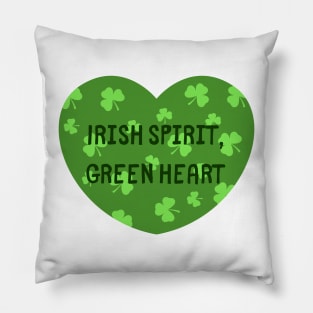 Irish spirit, green heart Pillow