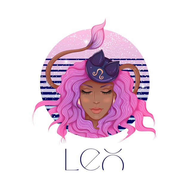 Leo Zodiac Sign | Circle Beautiful Girl by Violete Designs