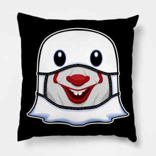 Ghost Halloween with Smiling Clown Mask Pillow