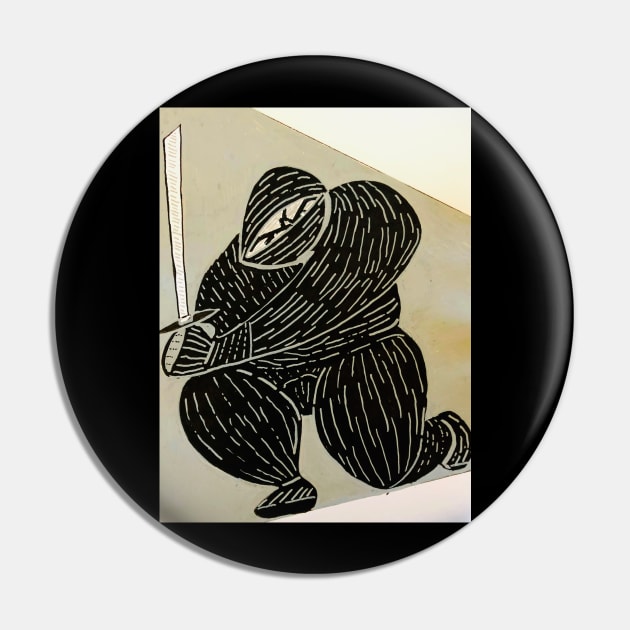 Crouching Ninja Pin by DMcK Designs