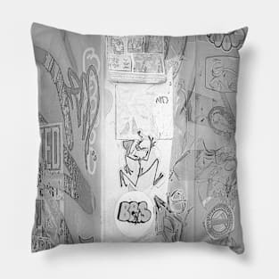 Street Sticker Art Urban Tags NYC Pillow