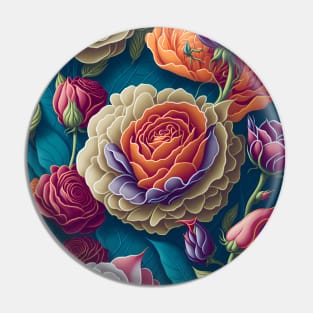 Colorful Flower Garden Pattern Design with a Modern Twist Pin