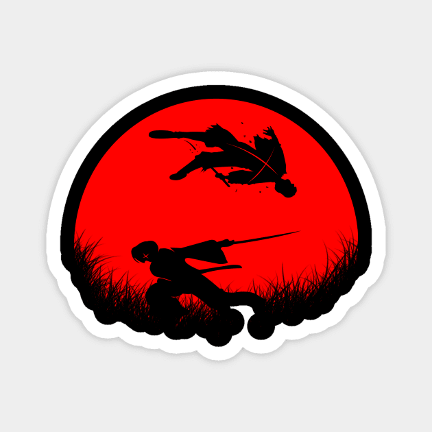 Red Moon Mitsurugi Magnet by epyongart