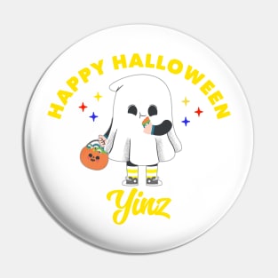 Happy Halloween Yinz Fun Pittsburgh Trick or Treating Pin