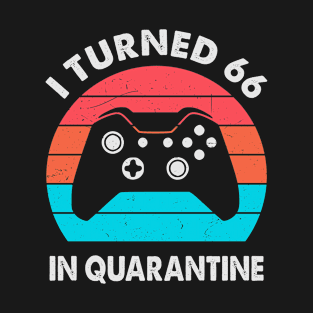 I Turned 66 In Quarantine - Retro Sunset Vintage 1954 66th Birthday Gift T-Shirt