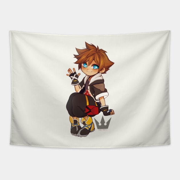 Sora- Kingdom Hearts Tapestry by taka_maple