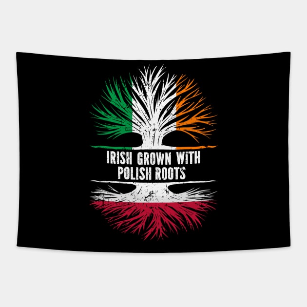 Irish Grown With Polish Roots Ireland Flag Tapestry by silvercoin