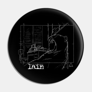 Lain bear suit Sketch - white print Pin