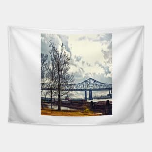 Crescent City Connection Bridge in Winter Tapestry