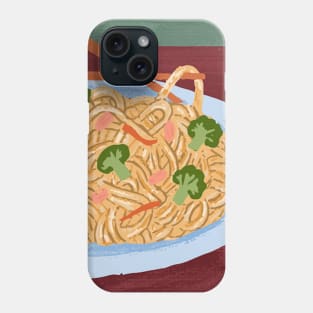 Bowl of noodles and vegetables Phone Case