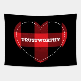 Buffalo Plaid Lumberjack Trustworthy Love Heart Tapestry