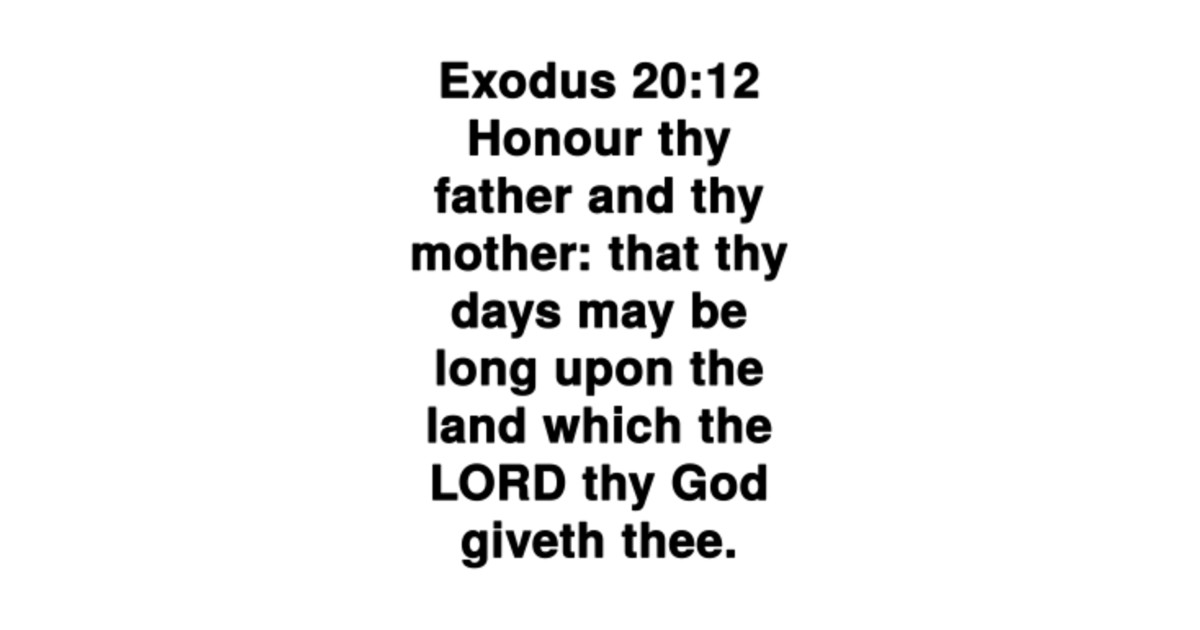 Exodus 20 12 King James Version KJV Bible Verse Typography Exodus exodus-20-12-king-james-version-kjv-bible-verse-typography-exodus