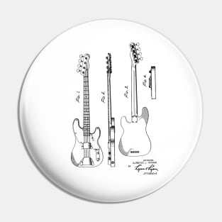 Guitar Vintage Patent Drawing Pin