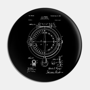 Pocket compass patent 1902 / compass blueprint Pin