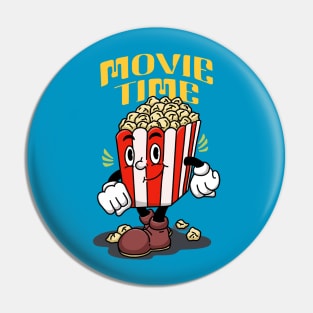 Popcorn Mascot Cartoon Pin