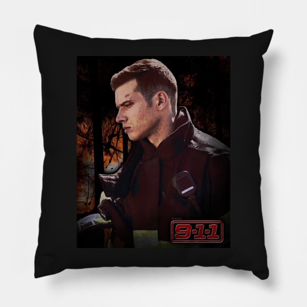 Evan "Buck" Buckley - 911 Pillow by vickytoriaq