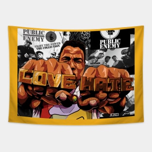 Do The Right Thing "Love&Hate" Radio Raheem portrait (digital) Tapestry