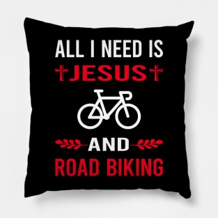 I Need Jesus And Road Biking Pillow