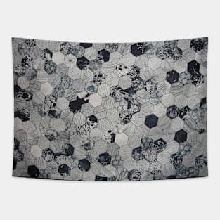 Blue and Gray Pattern Tapestry