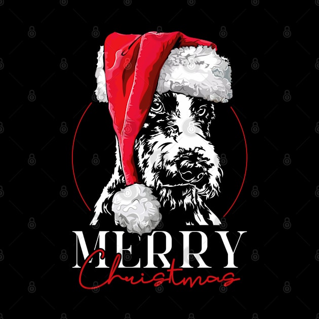 Funny Fox Terrier Santa Merry Christmas dog mom by wilsigns