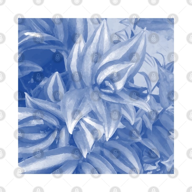 Succulent, blue, tan, navy, tropical, tropic, summer, beach, cactus, cacti, exotic, by PrintedDreams