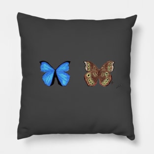 Blue Morpho Butterfly Pillow