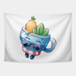 Funny Cup Concept Art Tapestry