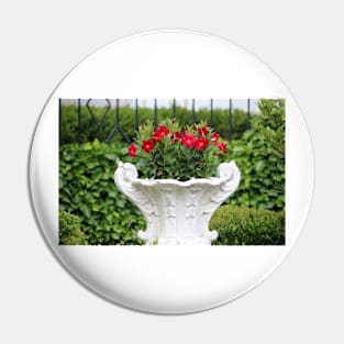 White Marble Floral Planter Pin