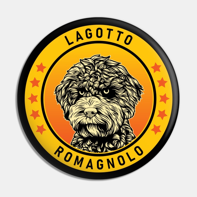 Lagotto Romagnolo Dog Portrait Pin by millersye