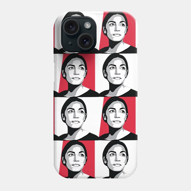 Alexandria Ocasio-Cortez AOC Red Pattern Phone Case by FemCards