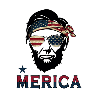 Merica Abe Lincoln T shirt 4th of July T-Shirt