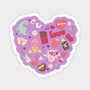 Emoji Heart XOXO Love Be Mine Happy Valentines Day Magnet