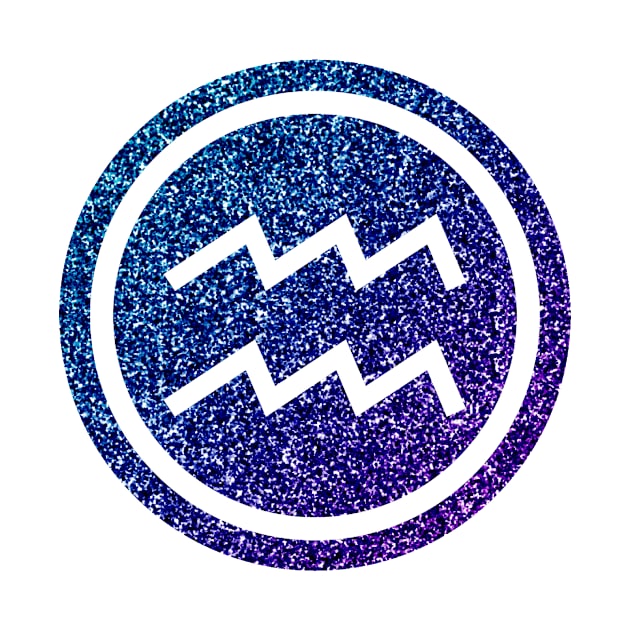 Blue Purple Glitter Zodiac - Aquarius by BiscuitSnack