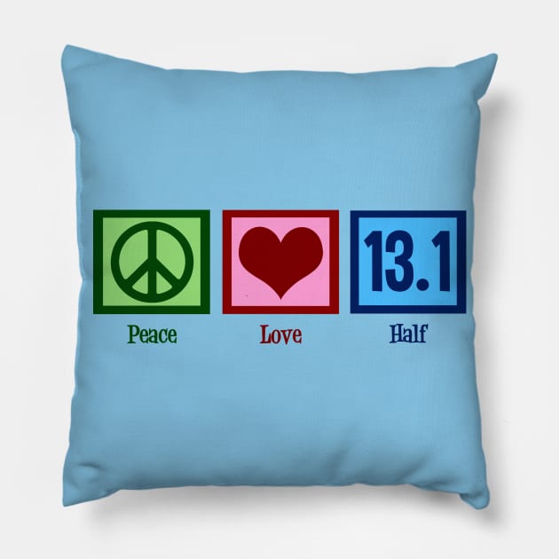 Peace Love 13.1 Half Marathon Pillow by epiclovedesigns