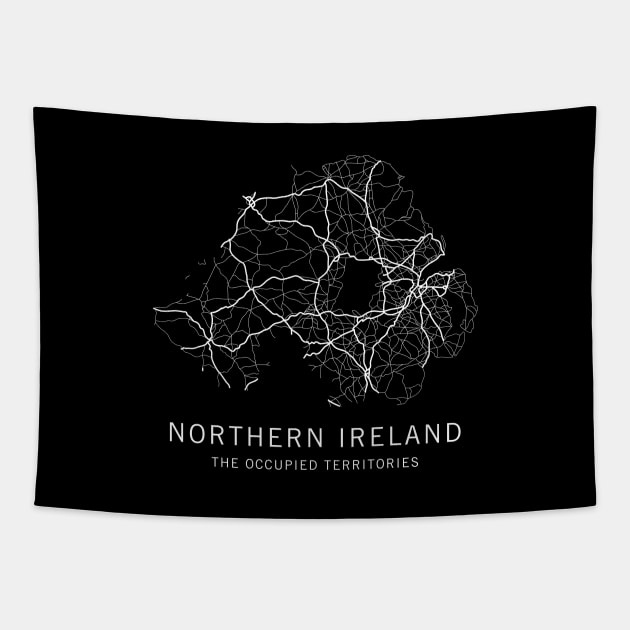 Northern Ireland Road Map Tapestry by ClarkStreetPress