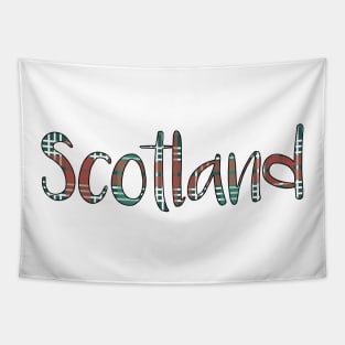 Scotland Christmas Tartan Map Typography Design Tapestry