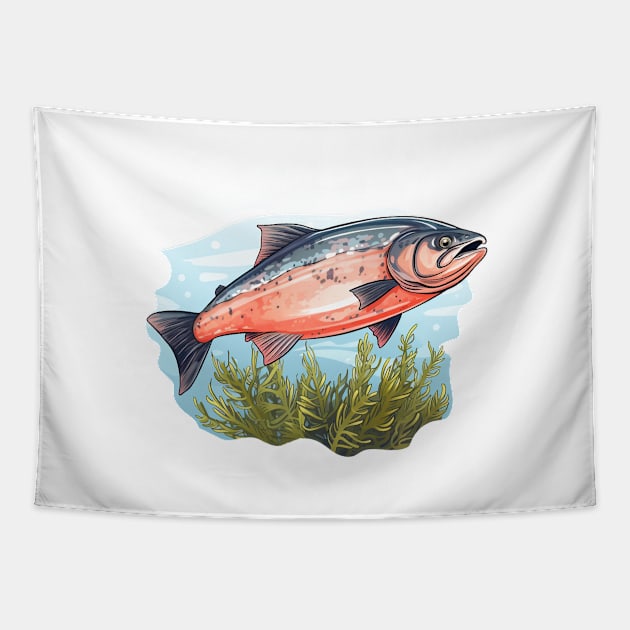 Pacific Northwest Salmon Tapestry by zooleisurelife