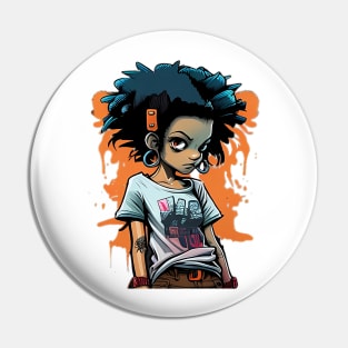 Urban Girl - Urban girl in cartoon style Pin