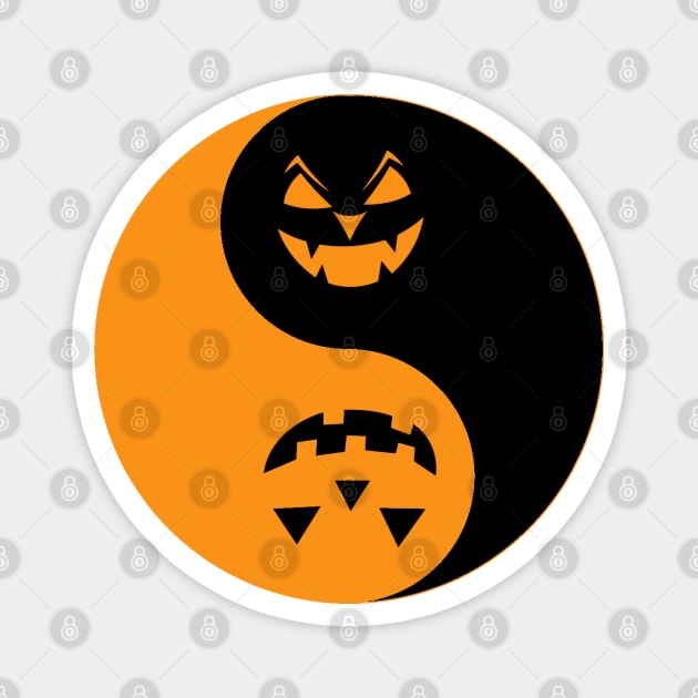 Halloween Jack o-lantern Yin Yang Magnet by HolidayBug